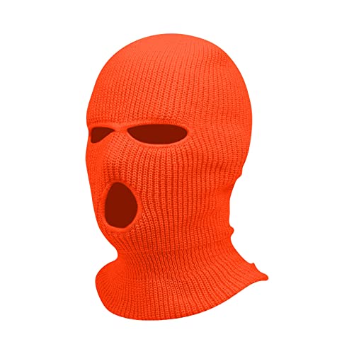 Sturmhaube Motorrad Halloween 3 Löchern Gestrickte Balaclava Herren Sturmmaske Winter Warm Must Have Strickmaske Damen Maskenhut Sport Skimaske Outdoor Maske(A25 Watermelon Red,One Size) von Generisch