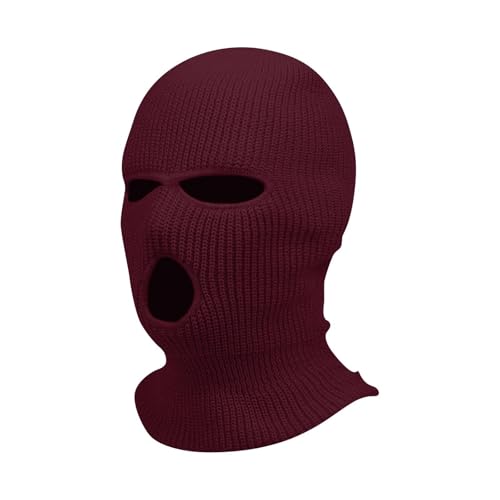 Sturmhaube Motorrad Halloween 3 Löchern Gestrickte Balaclava Herren Sturmmaske Winter Warm Must Have Strickmaske Damen Maskenhut Sport Skimaske Outdoor Multifunktions Maske(A04 Brown,One Size) von Generisch