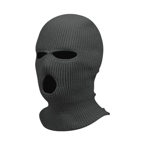Sturmhaube Motorrad Halloween 3 Löchern Gestrickte Balaclava Herren Sturmmaske Winter Warm Must Have Strickmaske Damen Maskenhut Sport Skimaske Outdoor Multifunktions Maske(A09 Dark Gray,One Size) von Generisch