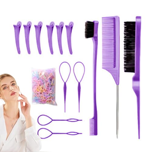 Stylingkämme Für Frauen Haare - Wildschweinborsten Bürste | Tragbare Entwirr Kämme Haarbürste Set Für Frauen & Mädchen Flechten & Volumen Salon Zuhause Reise von Generisch