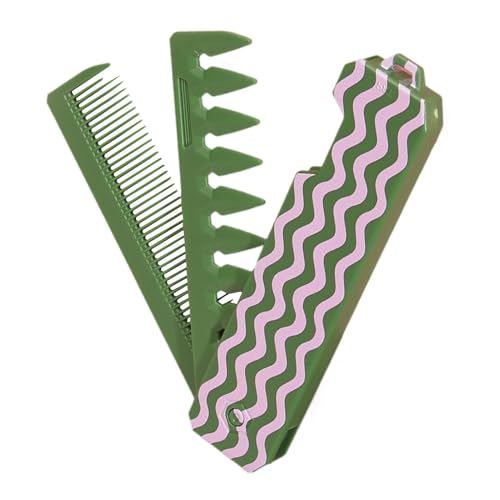 Stylingkamm mit breiten Zähnen – Entwirrende Haarbürste, faltbarer Kamm, feine Zähne, faltbares, tragbares Styling-Werkzeug für Männer, Frauen, Mädchen, tägliche Fellpflege und Kämmen von Generisch