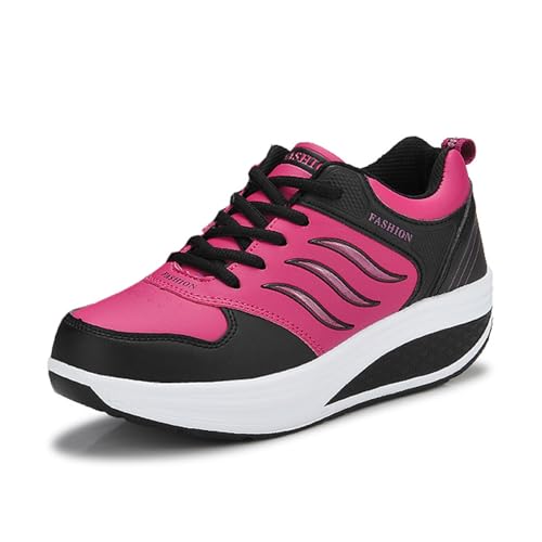 Stylische Damen Sneakers Moderne Koreanische Leichte Schuhe Sportlich Runder Schnürschuhe Strapazierfähige Laufsohlen Casual (Black, 38) von Generisch