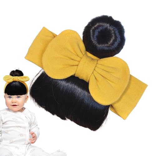 Süße Baby Perücke Mit Schleifenkranz | Kleinkind Pony Perückenhaarteil - Niedlicher Haarschmuck Leicht Anzulegen für Familienfeiern Feste und Feiern von Generisch
