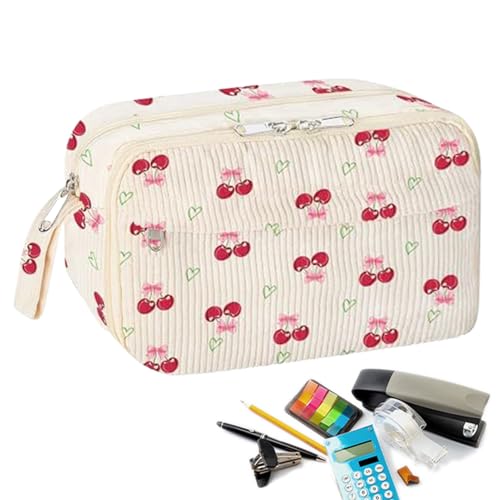 Süße Bleistifttasche | Toilettenbeutel mit Fächern - Großkapazitäts -Make -up -Organisator für Stift Herrscher Schere Gummi -Kunstklasse Travel School College Office Work Meetings Schreibtisch von Generisch