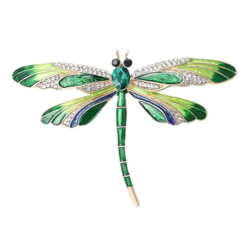 Süße Libellen-Brosche – Emaille Strass Libellen-Brosche, Libellen-Charm-Drachenfliegennadeln, Strass mit Perlennadeln, Tier-Brosche für Frauen Mädchen Jacken Kleid Abzeichen Rucksäcke, Refer von Generisch