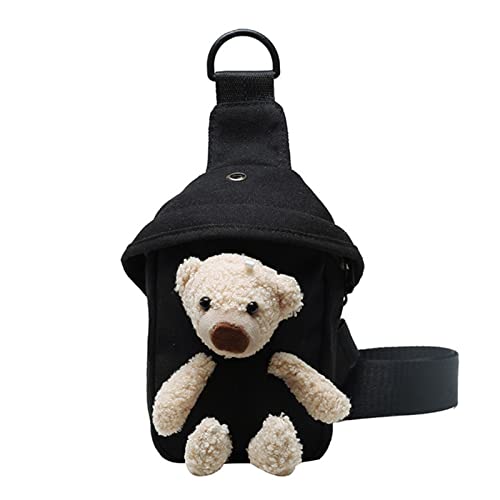 Süße Tasche für weibliche Puppen, Brusttasche, Kuriertasche, Hüfttasche für Herren, groß, Schwarz , Einheitsgröße von Generisch
