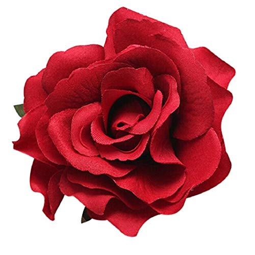 Süße große Rosenblüten-Haarnadel für Damen, Geschenk, Hochzeit, Brautschmuck, Brosche, Rot von Generisch