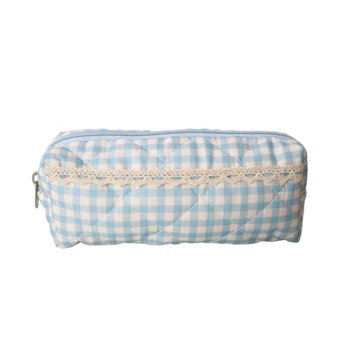 Süße niedliche Plaid Spitze Bleistift hülle tragbar große Kapazität Schüler Schreibwaren Aufbewahrung Tasche Einfache Stift Taschen Girly Kosmetik Tasche Geschenke von Generisch