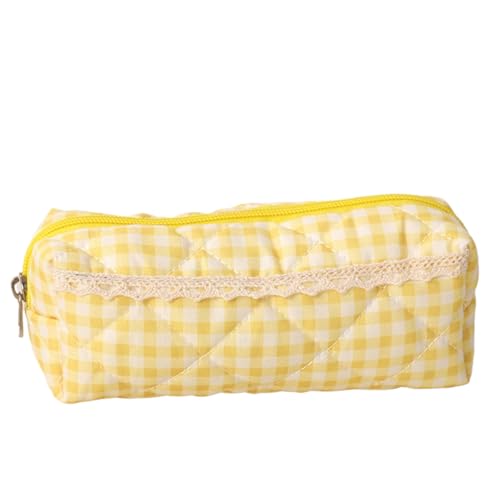 Süße niedliche Plaid Spitze Bleistift hülle tragbar große Kapazität Schüler Schreibwaren Aufbewahrung Tasche Einfache Stift Taschen Girly Kosmetik Tasche Geschenke von Generisch