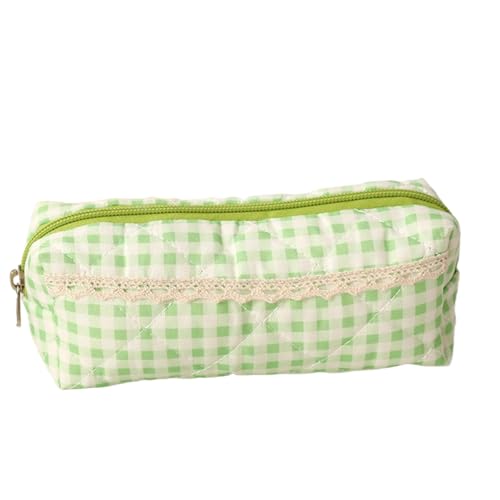 Süße niedliche Plaid Spitze Bleistift hülle tragbar große Kapazität Schüler Schreibwaren Aufbewahrung Tasche Einfache Stift Taschen Girly Kosmetik Tasche Geschenke von Generisch