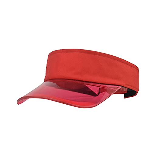 Sun Color Cap Transparente Baseball Solide Frauen Visier Baseballmützen 5 Panel Herren (Red One Size) von Generisch