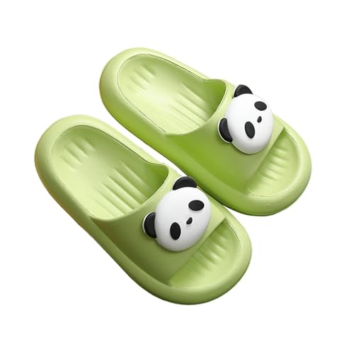 Super Fit Hausschuh Mädchen Eva, für drinnen draußen, lässig, bequem, mit Panda-Print, Schlupfschuhe für Kleinkinder im von 2 bis 12 Jahren Hausschuhe Nilpferd (Green, 36 Big Kids) von Generisch