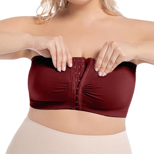 Super Push up BH Damen Trägerloser BH Push up Mit Vorderer Schnalle Bustier Seamless Soft Super Bequemer Bandeau BH Starker Halt rutschfest Trägerloses Top Ohne Träger Tube Top von Generisch