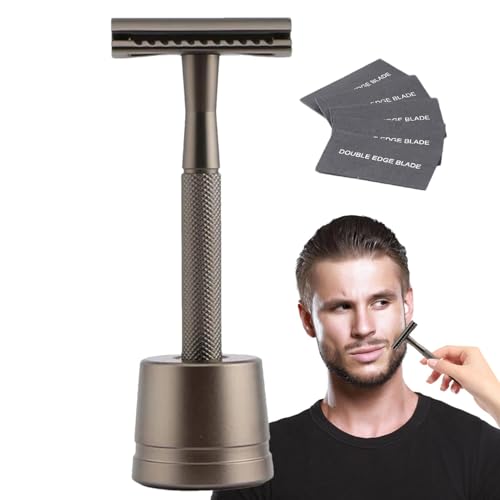 Supply Rasierer, Rasierhobel, Safety Edge Herren-Sicherheitsrasierer, Metall-Doppelklingenrasierer, Herrenrasierer zum Rasieren, reisefreundlich von Generisch