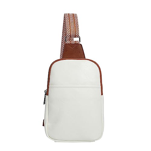 Surface Messenger-Tasche für Damen, veganes Leder, Bauchtasche, Umhängetasche, Brusttasche für Damen, Kinder, Kuriertasche, weiß, Einheitsgröße, Reiserucksäcke von Generisch