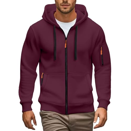 Sweatjacke Herren Mit Kapuze, Hoodie Herren Kapuzenpullover Reißverschluss Oversized Sweatshirt Mit Kapuze Übergangsjacke Kapuzenmantel Classic Sportjacke Casual Outdoorjacke Jacke Kapuzenjacke S-3XL von Generisch