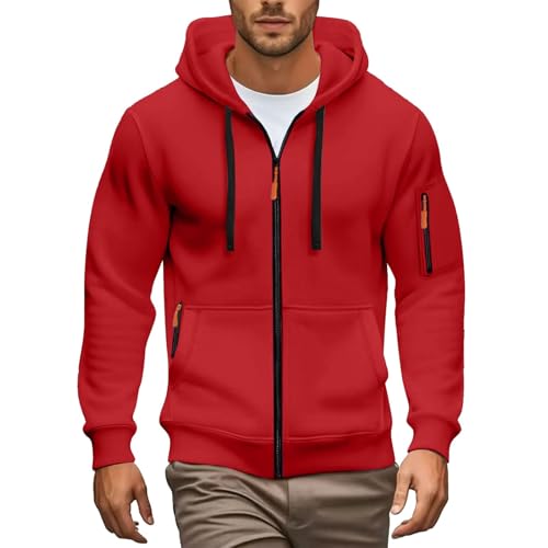 Sweatjacke Herren Mit Kapuze, Hoodie Herren Kapuzenpullover Reißverschluss Oversized Sweatshirt Mit Kapuze Übergangsjacke Kapuzenmantel Classic Sportjacke Casual Outdoorjacke Jacke Kapuzenjacke S-3XL von Generisch