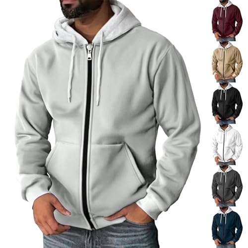 Sweatjacke Herren Mit Kapuze, Hoodie Herren Kapuzenpullover Reißverschluss Oversized Sweatshirt Mit Kapuze Übergangsjacke Kapuzenmantel Classic Sportjacke Casual Outdoorjacke Jacke Kapuzenjacke S-3XL von Generisch
