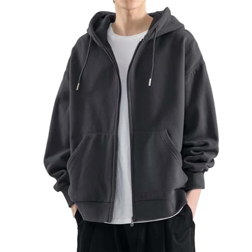Sweatjacke Herren Zipper Hoodies Y2k Oversized Sweat Jacken Hoody Mit Kapuze Gothic Kapuzenpullover Sweatshirt Hoody Pullover Baumwolle Langarm Jacke Oversize Sportshirt FüR MäNner Jungen Herren von Generisch