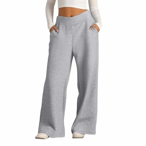 Sweatpants Damen Baggy mit Weitem Bein Lässiger Teenager Mädchen Y2K Jogginghose Lockere Passform High Waist Freizeithose Pants mit Taschen,Baggy Jogginghose Damen,Halloween/Weihnachts/Geschenk von Generisch