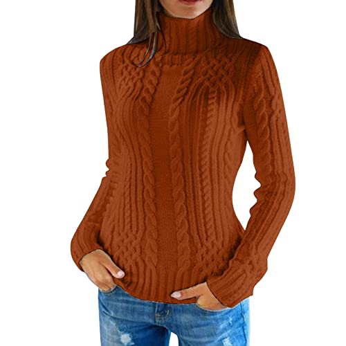 Sweatshirt Elegant Langarm Strickpulli Damen Pullover Winterpullover Damen Strickpullover Sexy Geschnittene Pullover Rollkragen Oberteil Pulli Rollkragenpullover Elegant Damen Herbst Sweater von Generisch