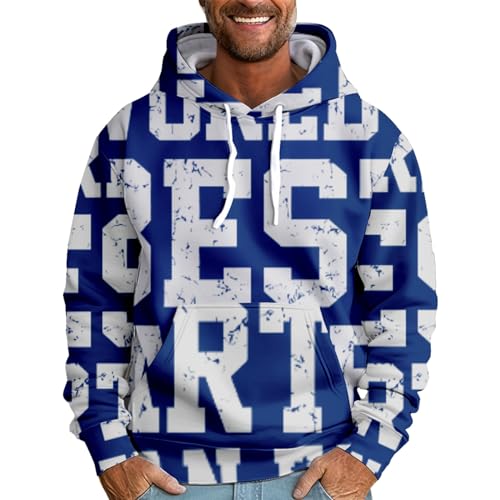 Sweatshirt Herren, Weihnachten Hoodie Herren Lose Bedruckt Kapuzenpullover Winter Loose Sport-Sweatshirt Mit Kordelzug Und Taschen Oversized Hoodie Zipper Hoodie Vintage Hoodies (6XL, Multicolor) von Generisch