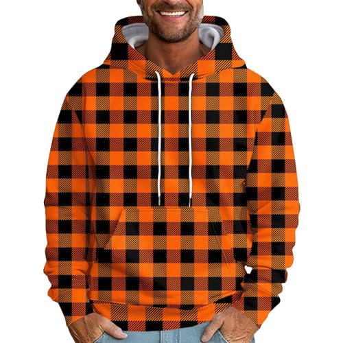 Sweatshirt Herren Oversized Hoodie Herren Kariert Pullover Herren Mit Kapuze Herren Sweatshirt Langarm Sport Sweatshirt Herren Outdoor Pullover Herren Modische Freizeit Arbeits Sweatshirt Herren von Generisch