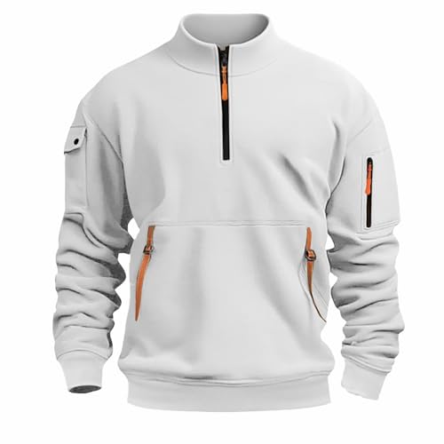 Sweatshirt Herren ohne Kapuze,Pullover mit Halb-Reißverschluss Basic Langarmshirts,Sweatjacke,Pullover Herren Winter,Herrenpullover Sweatshirts Sweater Arbeitspullover Weihnachts Neujahrsgeschenke von Generisch