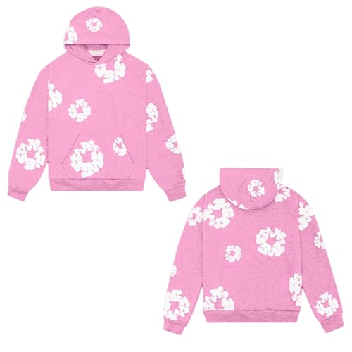 Sweatshirt Und Jogginghose Set 2 Teiliges, Herren Herbst Winter Jogginganzug Männer mit Blumen Trainingsanzug Tracksuit, Y2k Hip Hop Langarm Waffel Sweatshirts Und Hose, Unisex Outfit Sportanzug von Generisch