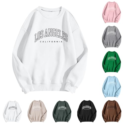 Sweatshirts Für Damen Langärm Einfarbig Briefe Drucken Pullover Für Damen Gemütlich Rundhals Pullover & Strickjacken Für Damen Fall Winter Lässig Locker Oversize Pullover Damen von Generisch