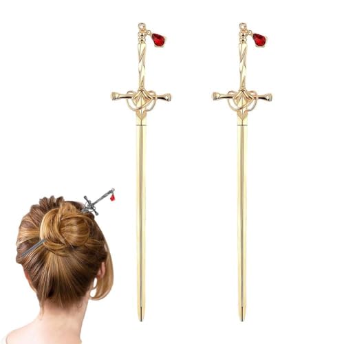 Sword Pendant Hairpins Vintage Chinese Accessories Punk Trendy Sticks Hair Women Dish L1I1 Hair Hairpin Sword Pin von Generisch