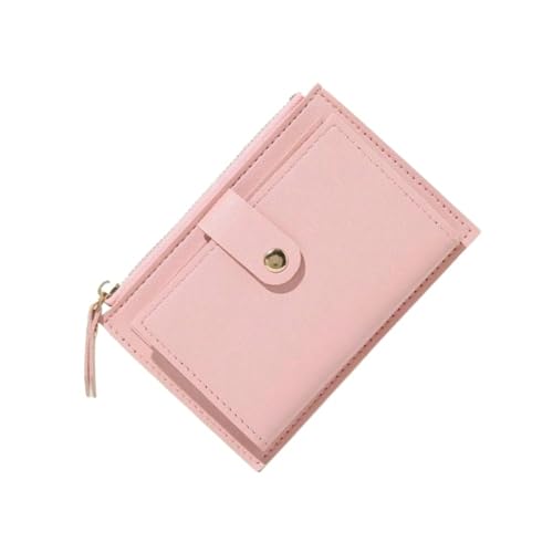 Synthetic Leather Women's Wallet - Modern Slim Design with Golden Snap Closure, Rosa, Taglia Unica von Generisch