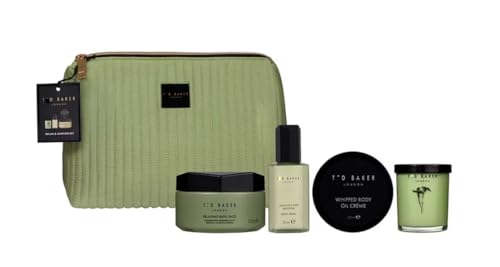T BAKER Relax and Unwind Geschenkset Badesalz/Kerze/Jasmin & Limettenblüte Körperspray/Körpercreme - TED B Luxury-Kollektion von Generisch