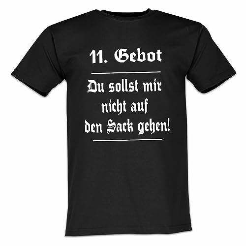 T-Shirt 11 Gebot Du Sollst Mir Nicht Auf Den Sack Gehen Herren Party Sport Freizeit Shirt 59. (Gr. XXL, schwarz) von Generisch