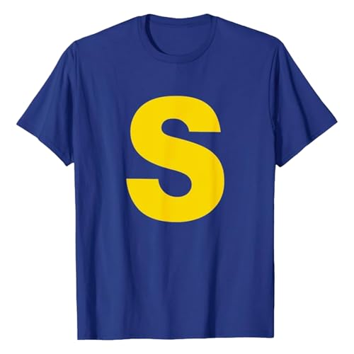 T-Shirt Herren Buchstabe S Streifenhörnchen Karneval Fasching Kostüm Chipmunks Gruppen Oversized Tshirt I Fastnacht Gruppenkostüm Chipmunks Damen Faschingskostüm Kurzarm T-Shirts von Generisch