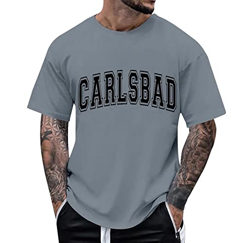 T Shirt Herren Oversize Tshirt Sommer Männer Kurzarm Bequeme T-Shirt Locker Rundhals Kurzarmshirt Große Größen Sommershirt Shirts Herren Slim Fit Top von Generisch