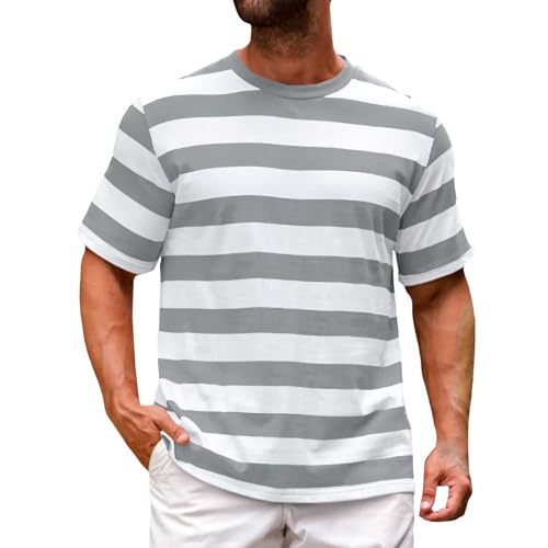 T-Shirt Herren Sommer Rundhals-Ausschnitt Herrens-t-Shirts Baumwolle,Casual Basic Männer Tshirt Kurzarm Herren Tshirt Slim Fit Weich Und Atmungsaktiv von Generisch