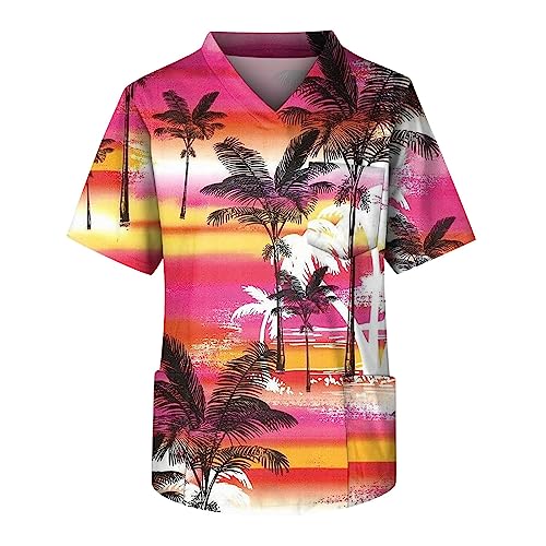 T Shirt Herren V Ausschnitt T Shirts Männer Comfort Fit T-Shirts Für Herren Mit Brusttasche Locker T-Shirt Herren Sommer Leicht Arbeits T-Shirt Herren Mit Aufdruck Freizeithemden Für Herren Hawaii von Generisch