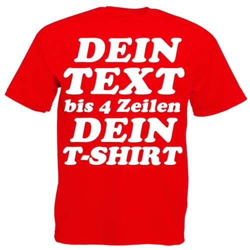 T-Shirt mit Wunschtext, T-Shirt Bedrucken, Tshirt Designer. T-Shirt selber gestalten. T-Shirt Druck Print (DE/NL/SE/PL, Alphanumerisch, 5XL, Regular, Regular, Rot) von Generisch