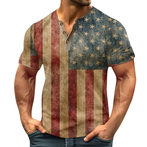 T-Shirts Für Herren Henley T-Shirt Herren Freizeit Stylisch Tshirt Herren Sommer Leicht Tshirt Herren Kurz Armel Slim Fit Arbeits T Shirts Männer Atmungsaktiv Sportshirt Herren Kurzarm Comfort von Generisch