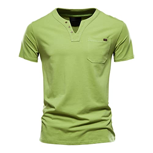 T-Shirts Herren V-Ausschnitt Stylischem Freizeit Baumwolle Oberteile Business T-Shirts Bequeme Atmungsaktive in Vielen Farben Männer Sommer Sportshirts von Generisch