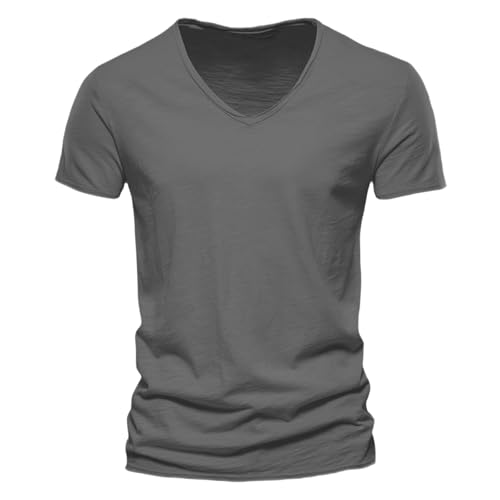 T-Shirts Herren V-Ausschnitt Stylischem Freizeit Baumwolle Oberteile Business T-Shirts Bequeme Atmungsaktive in Vielen Farben Männer Sommer Sportshirts T-Shirts Herren V-Ausschnitt Stylischem Freizeit Baumwolle Oberteile Business T-Shirts Bequeme Atmungsaktive in Vielen Farben Männer Sommer Sportshirts von Generisch