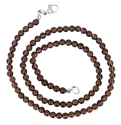 Taddart Minerals – Braun Transparente Halskette aus dem natürlichen Edelstein Rauchquarz mit 4 mm Kugeln und 45cm Länge – handgefertigt von Generisch
