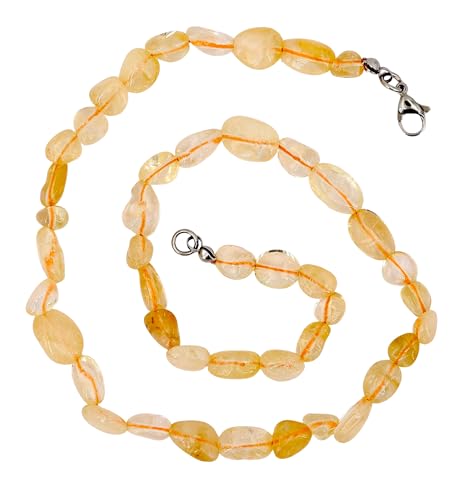 Taddart Minerals – Gelbe Nugget Halskette aus dem natürlichen Edelstein Citrin mit 45cm Länge – handgefertigt von Generisch
