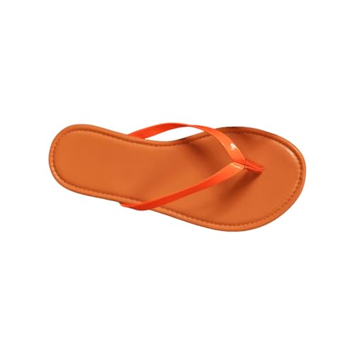 Tail Slide Thong Slippers Hollow Casual Clip Toe Slippers Flat Shoes Sandals, Orange, 37.5 EU von Generisch