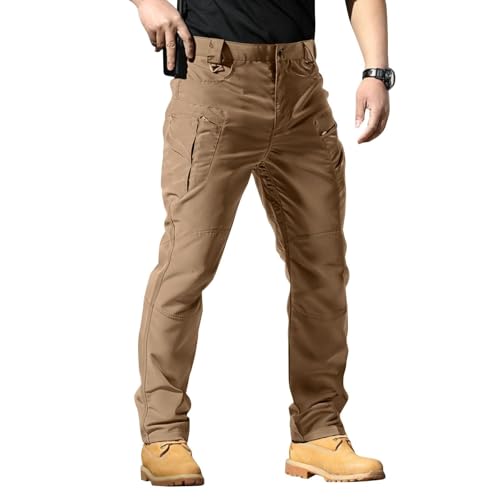 Taktische Hose Herren Cargohose Stretch Outdoor Hosen Militär Camouflage Trekkinghose Verschleißfeste Arbeitshose Männer Wasserdichte Tactical Hose mit Multi Taschen Training Sport Schnittschutzhose von Generisch