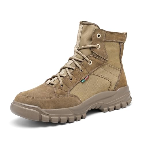 Taktische Wanderschuhe für Herren, leicht, bequem, Kampfstiefel, Arbeitsstiefel, 15,2 cm, khaki, 38 2/3 EU von Generisch