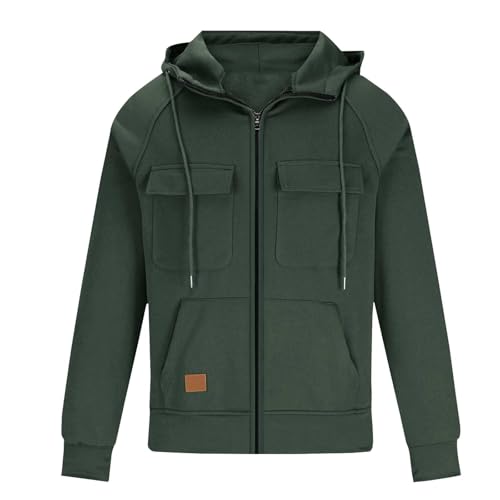 Taktischer Herren-Kapuzenpullover mit halbem Reißverschluss, Militär-Stil, mehrere Taschen, Outdoor, lässiges Farbblock-Sweatshirt, warmer Fleece-Pullover, schwerer Kampf-Kapuzenpullover für den von Generisch