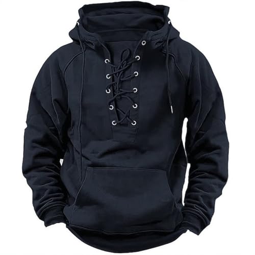 Generic Übergroße Herren-Kapuzenjacke im Militär-Stil, mit mehreren Taschen, lässiges Farbblock-Sweatshirt, warmer Fleece-Pullover, Kapuzenpullover, schwerer Kampf-Kapuzenpullover für den Winter, Rosa von Generisch