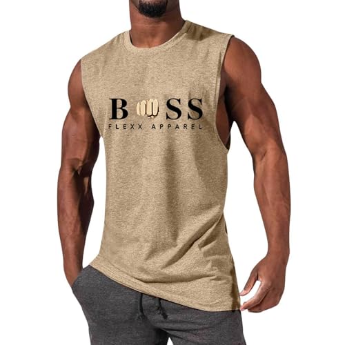 Tank Top Herren Ärmelloses Sport Muskelshirt Fitness Gym Training Unterhemd Männer Fitness Kleidung Funktionsunterhemd Baumwolle Atmungsaktive Bodybuilding Shirts von Generisch